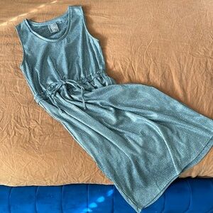 Metallic Silver Midi Dress - anthro - perfect for holidays!